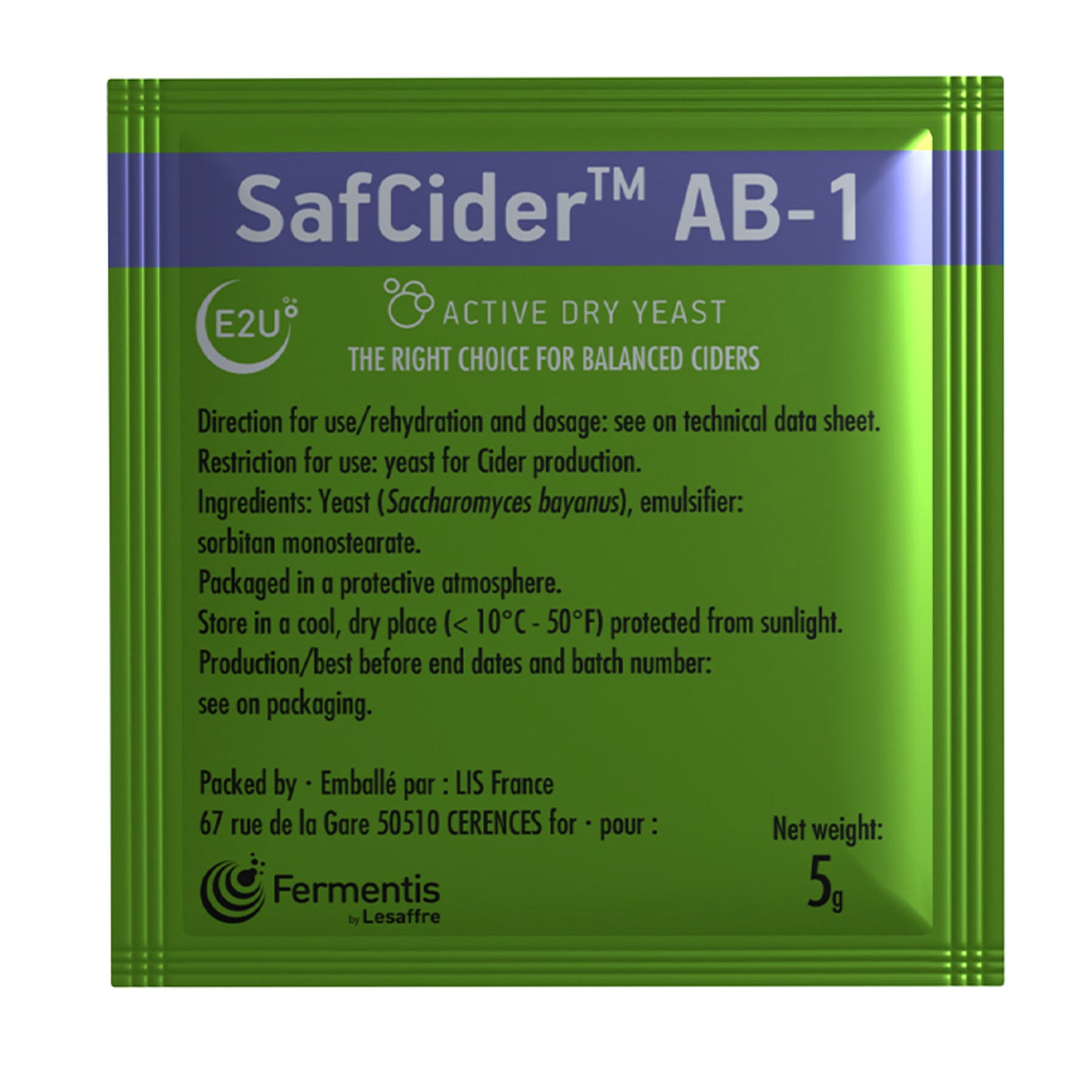 Safcider AB-1 Dry Yeast - Fermentis