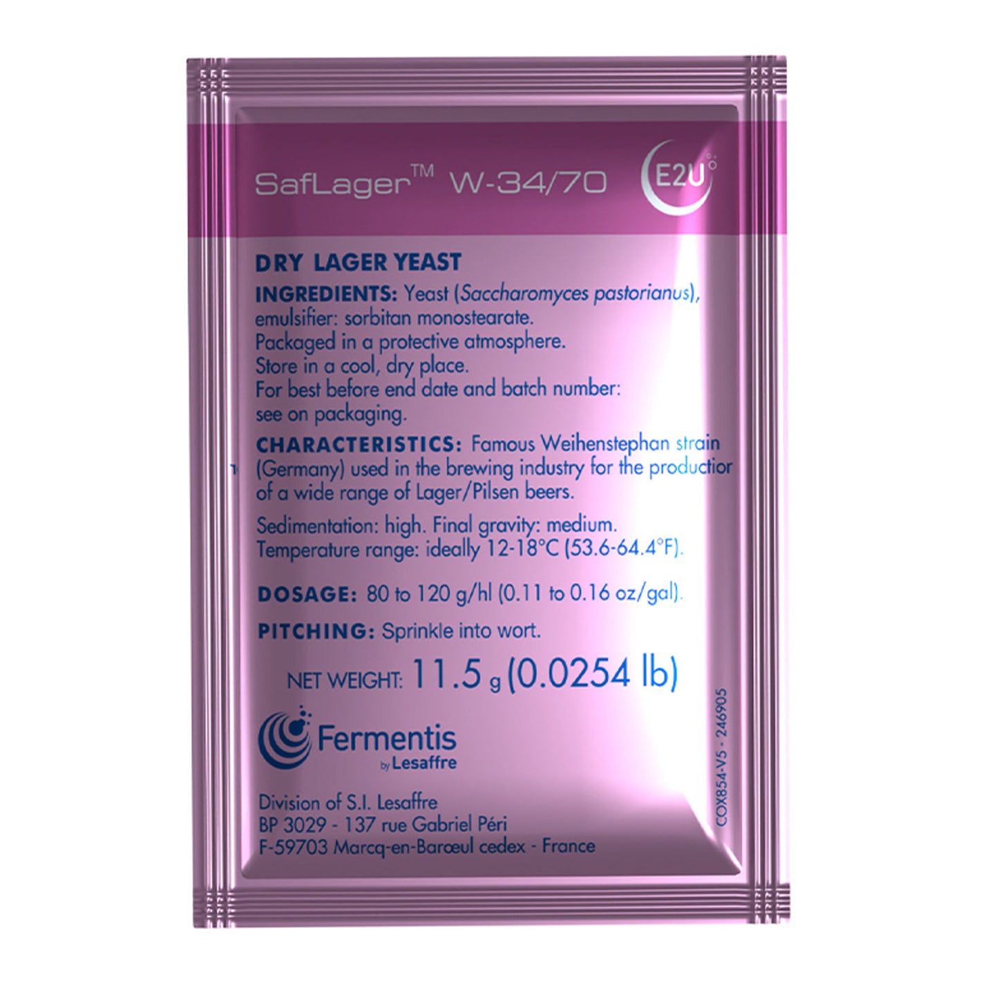 Saflager W-34/70 Bohemian Lager Yeast - Fermentis