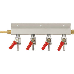 4 Way Gas Manifold - 1/4 in. (Aluminum)