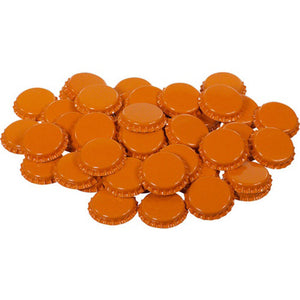 26mm Orange Oxygen Absorbing Bottle Caps 50 Pack