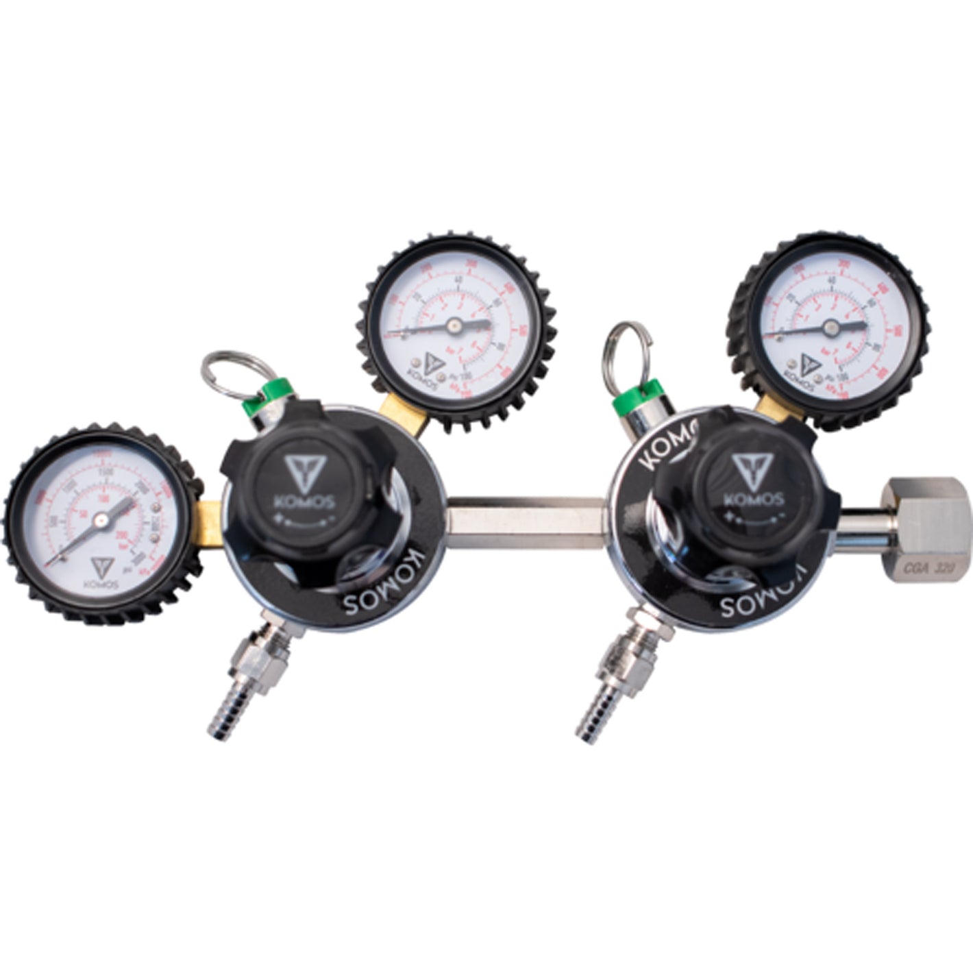 KOMOS® Premium Dual Body CO2 Regulator | Industrial-grade | 0–60 PSI operating range