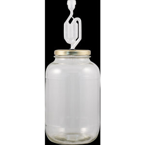 Glass Jar Fermenter Kit | 1 Gallon | Lug Finish Metal Lid | Airlock