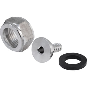 Tailpiece, Hex Nut and Gasket Set | Stainless | 1/4 in. Barb