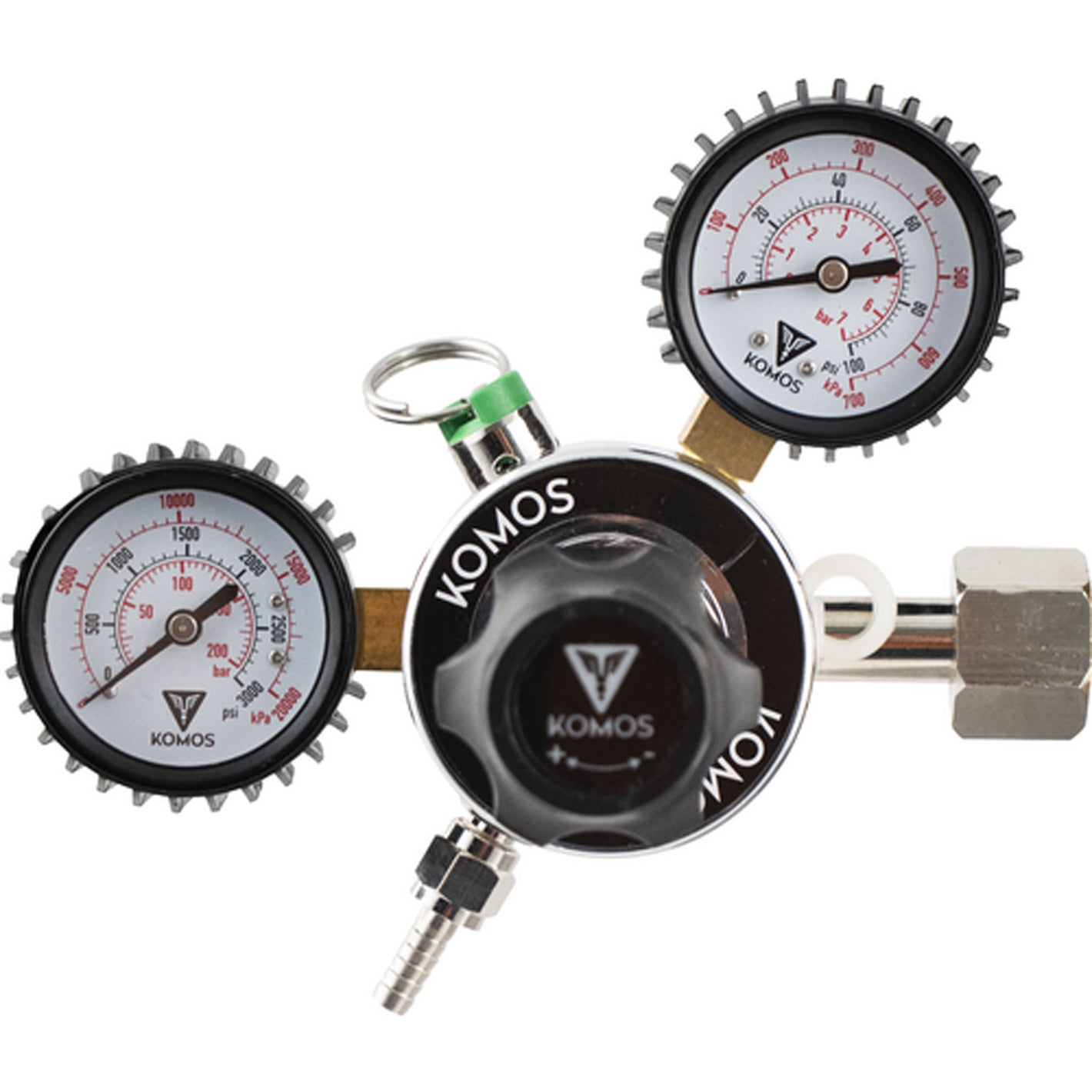 KOMOS® Premium Dual Gauge CO2 Regulator 0–60 PSI