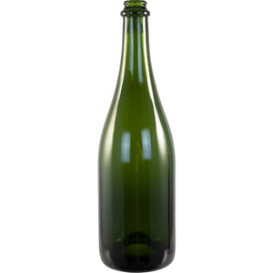 750 mL Champagne Green Champagne Bottles - Case of 12