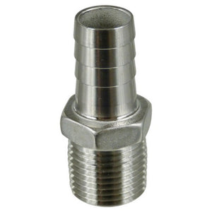 Stainless Barb - 1/2 in. MPT x 5/8 in. (1/2 in. ID)