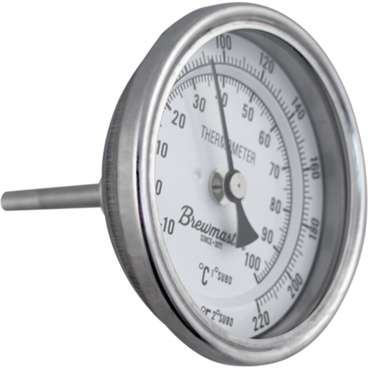 1/2" MPT Dial Thermometer for Kettles - 3 in. Face