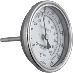 1/2" MPT Dial Thermometer for Kettles - 3 in. Face